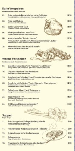 Kalte Vorspeisen Warme Vorspeisen Suppen