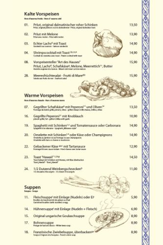 Kalte Vorspeisen Warme Vorspeisen Suppen